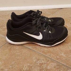 Black Nike training shoes